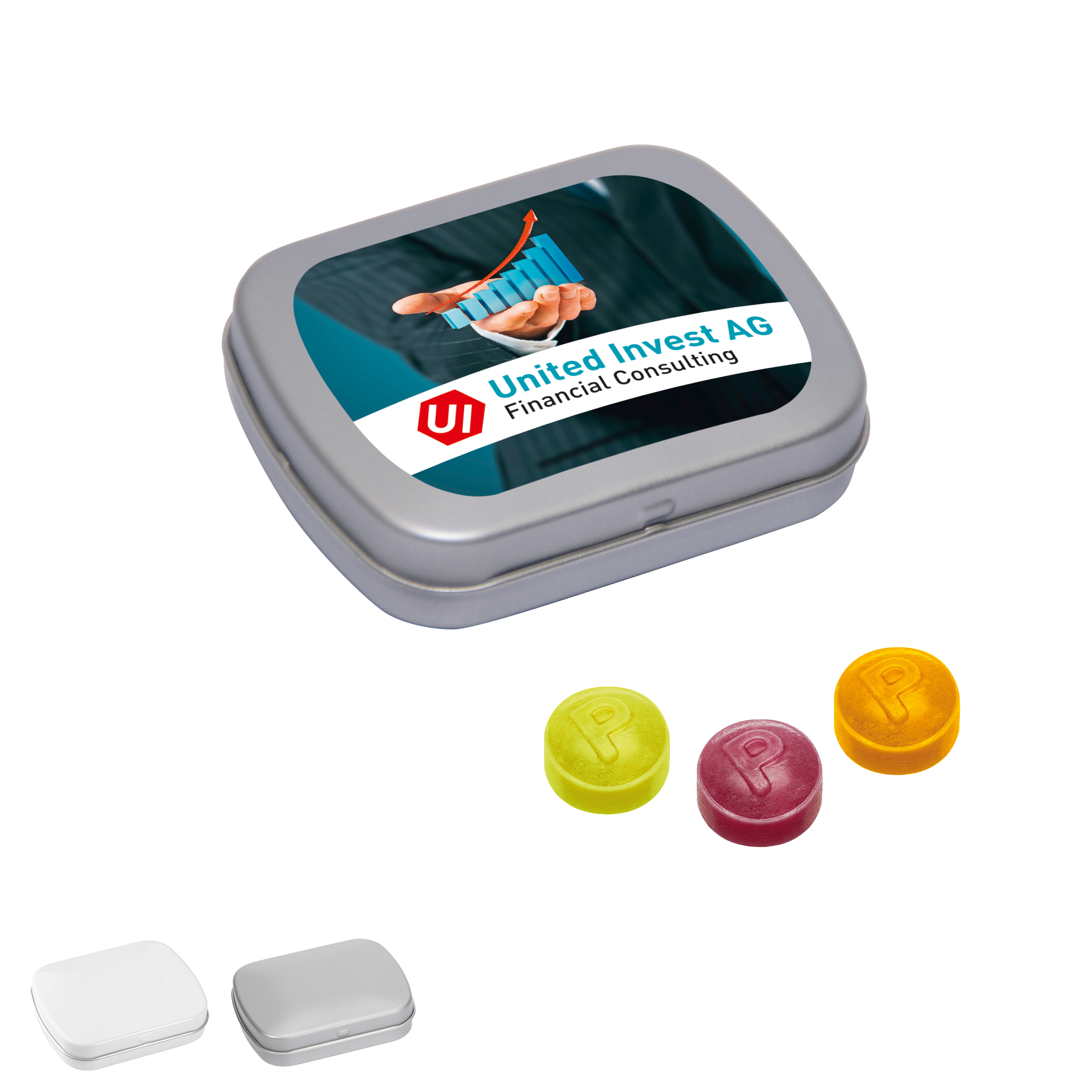 Kleine Rechthoekige Pastillenblik - Tienen bedrukken met logo