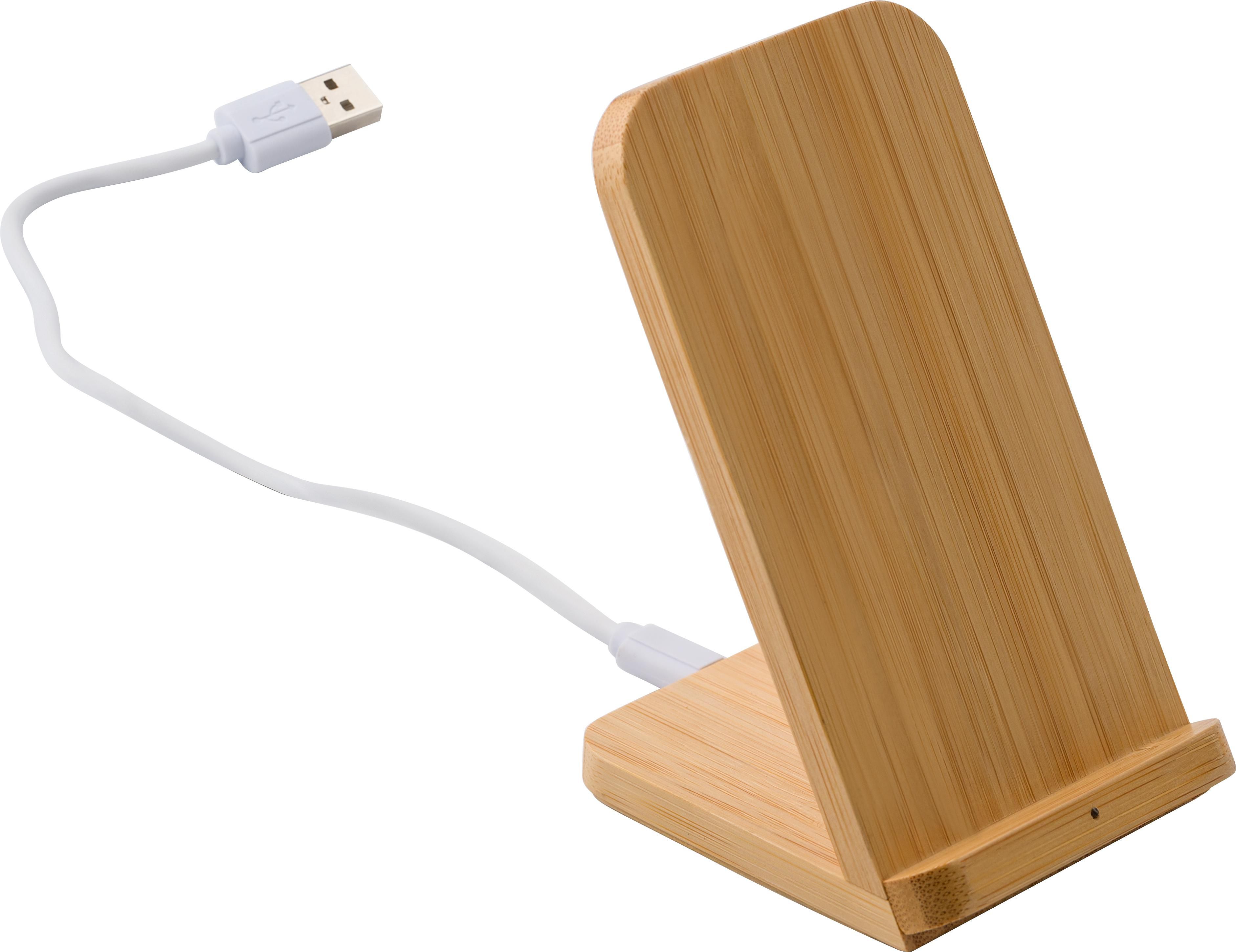 Bamboe Draadloze Oplader en Telefoonhouder - Wachtebeke