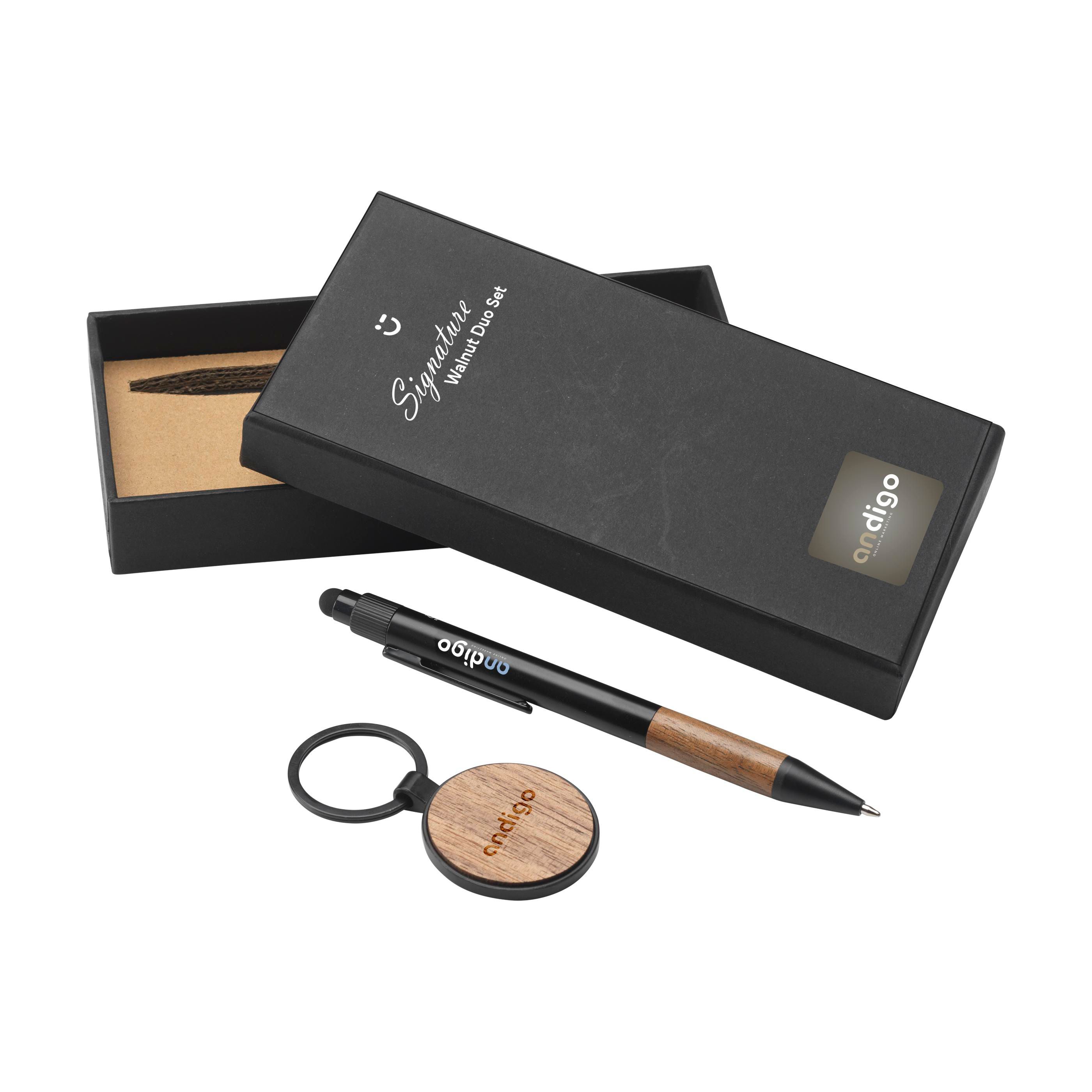 Elegante Walnoot Geschenkset - Halle bedrukken met logo