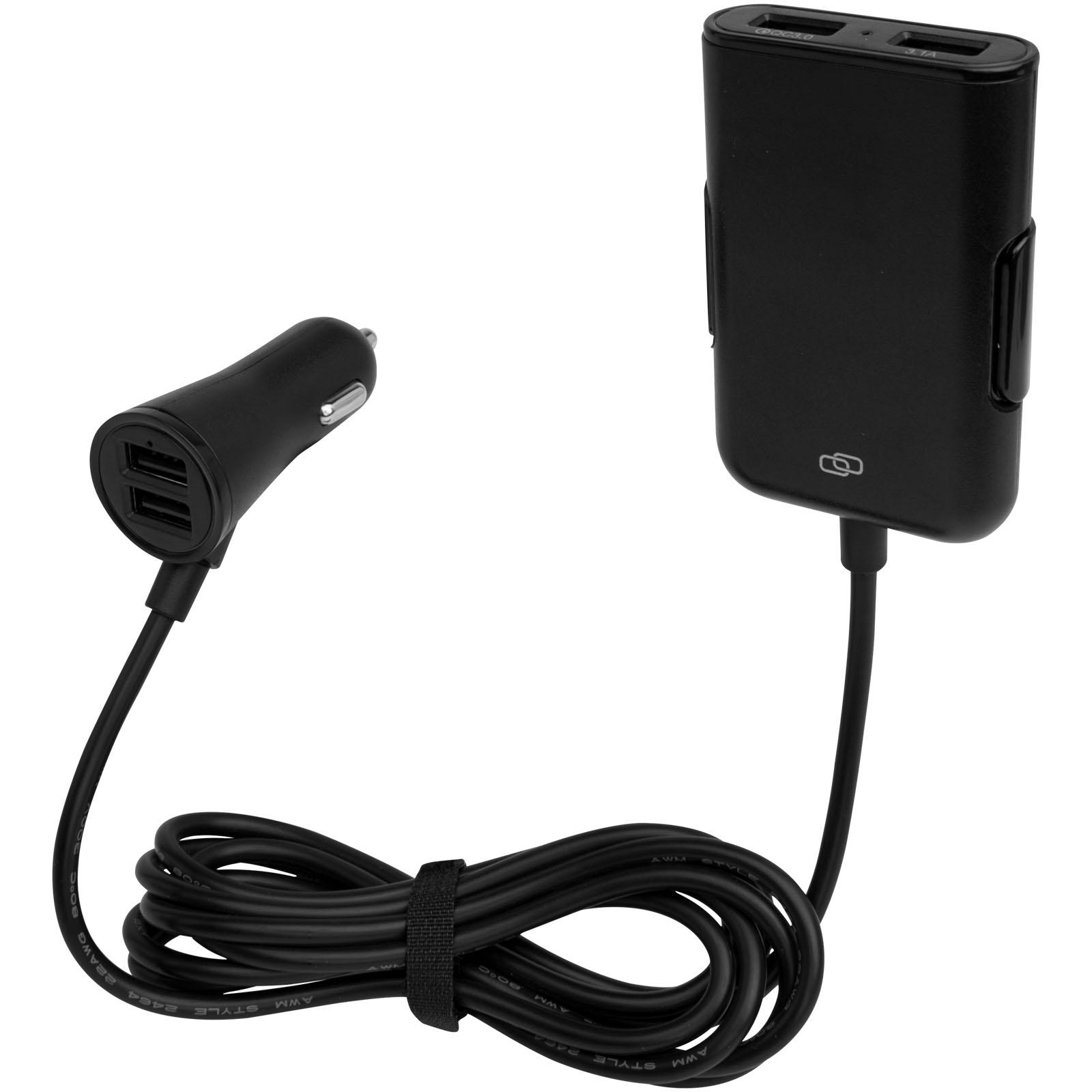 Dual Auto Oplader met QC 3.0 en Uitbreidbare Achterbank Oplader - Wielsbeke