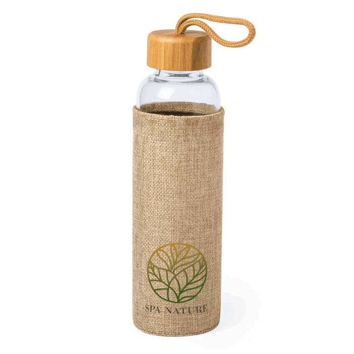 Natuurlijke Bamboe Glazen Fles - Woumen